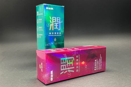 Boîte en carton holographique pour gel lubrifiant