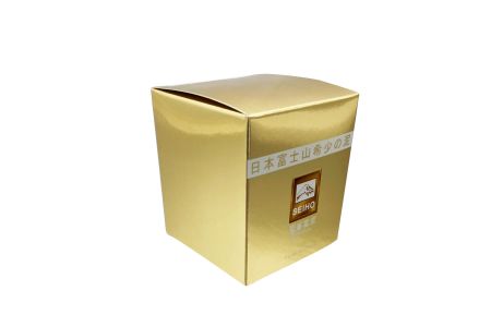Caja de papel de lámina metálica dorada para loción - Cajas de papel de lámina metálica dorada para loción - Frontal01