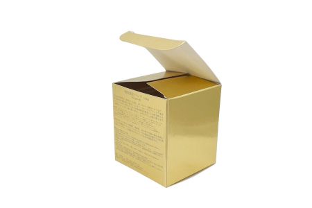 Caixas de Papel Metalizado Dourado para Loção – Verso