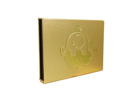 Scatole di imballaggio in foglia d'oro magnetica a forma di libro - Scatole di imballaggio in foglia d'oro magnetica a forma di libro - Vista frontale