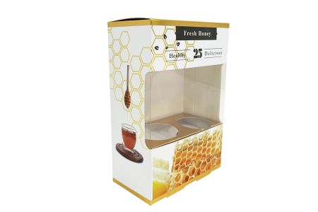 蜂蜜包裝貼窗金色鋁箔紙盒 - 金色鋁箔盒 蜂蜜包裝盒 飲品包裝盒 精緻包裝
