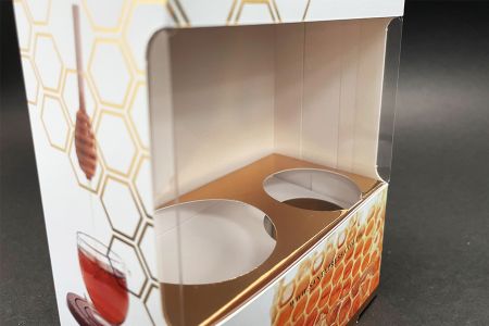 金色鋁箔盒 蜂蜜包裝盒 飲品包裝盒 精緻包裝 開窗效果