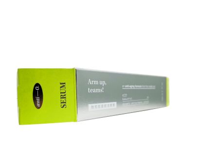 Design de Embalagem Personalizada em Papel Metalizado Prateado para Produtos de Cuidado da Pele