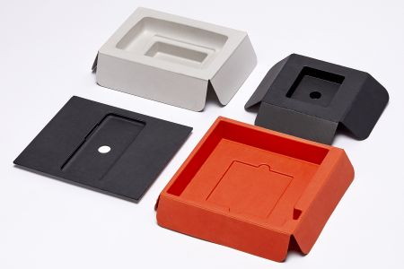 Colored Molded Fiber Packaging - Colored Molded fiber Packaging, Black paper pulp