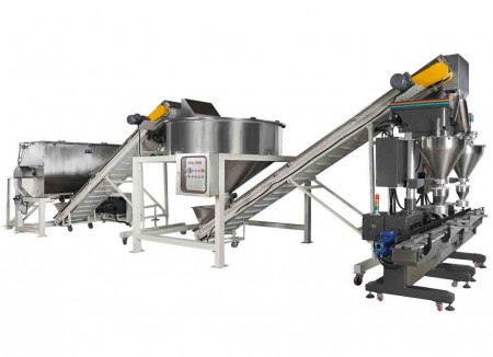 نظام خلط وتعبئة مسحوق العصير