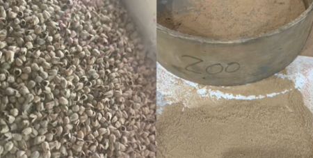 El papel de la tecnología de molienda en el reciclaje de desechos agrícolas. - Foto de comparación de la molienda de trigo sarraceno antes y después.