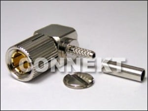 1.6/5.6 Plug Crimp For RG179 Cable, Right Angle 75ohm - 1.6/5.6 Plug Crimp, Right Angle