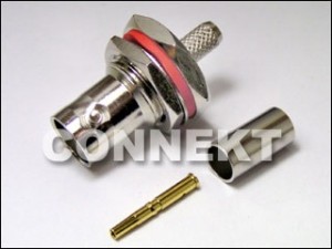 Conector BNC Tipo Bulkhead Crimp - Conector BNC Tipo Bulkhead Crimp