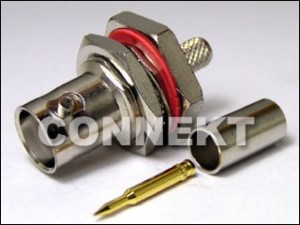 Conector BNC Jack RP Tipo Crimp para Painel - Conector BNC Jack RP Tipo Crimp para Painel