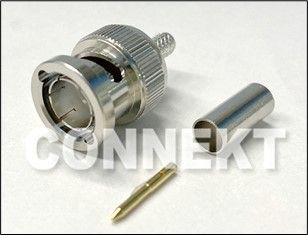 Conector BNC 12G-SDI, Plug Crimp para Cabo 1855A/4855R, 75ohm - Conector BNC 12G-SDI, Plug Crimp para Cabo 1855A/4855R, 75ohm