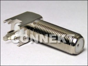 F Jack For P.C.B Mount, Right Angle - F Jack For PCB Mount 75 ohm, Right Angle