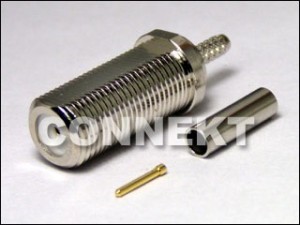 F Jack Bulkhead Crimp Type For RG179 Cable - F Jack Bulkhead Crimp Type