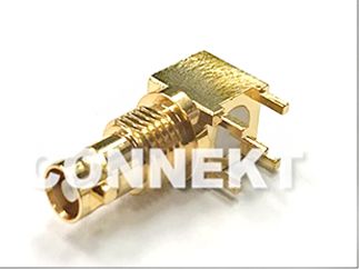 12G-SDI уникальный разъем BNC для монтажа на П.С.Б, угол 90 градусов (встраиваемый, 75 Ом)
