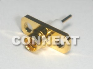 MMCX Jack Panel Mount Receptacle, (2 Holes, Exposed Teflon) - MMCX Jack Panel Mount Receptacle, (2 Holes, Exposed Teflon)