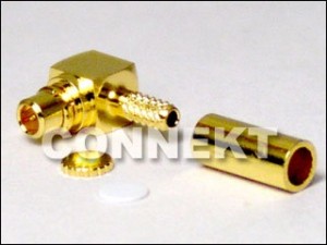 MMCX Plug Crimp Type, Right Angle - MMCX Plug Crimp Type, Right Angle