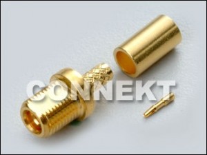 Type de sertissage MMCX Jack Bulkhead pour câble RG316/RG174/RG188/RD316