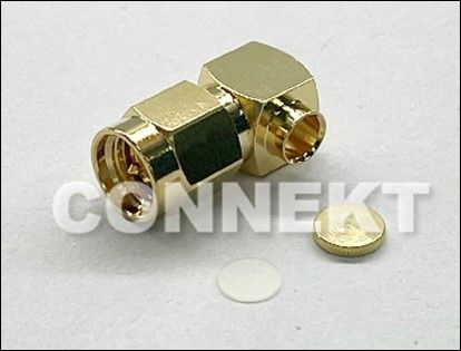 SMA-Stecker zum Löten für SS405 / SS402 / SFL405 Kabel, rechtwinklig