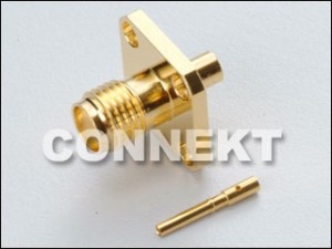 Connecteur SMA à montage panneau (4 trous) pour câble semi-rigide