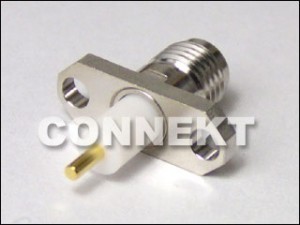 SMAジャック パネルマウント(2ホールフランジ、露出テフロン) - SMAジャック パネルマウント(2ホールフランジ、露出テフロン)