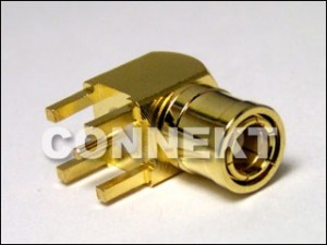 Wtyczka SMB do montażu na PCB (4 nogi), kąt prosty - Wtyczka SMB do montażu na PCB (4 nogi), kąt prosty