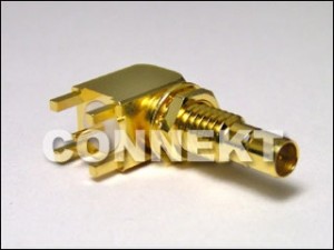 SMB Jack For P.C.B Mount (4 Legs), Right Angle (Bulkhead) - SMB Jack Bulkhead For PCB Mount (4 Legs), Right Angle