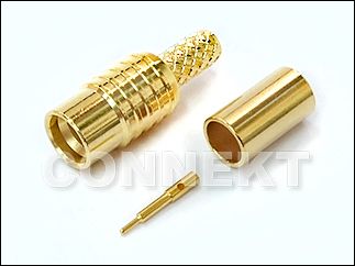 Wtyk SMP z zaciskiem do kabla RG316/ RG174/ RG188/ RD316 (ograniczony zatrzask) - Złącze SMP, kontakt centralny, tuleja
