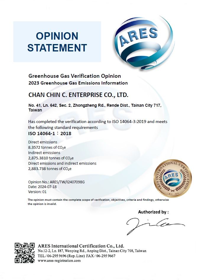 ISO 14064-1:2018 Greenhouse Gas Verification Opinion Statement