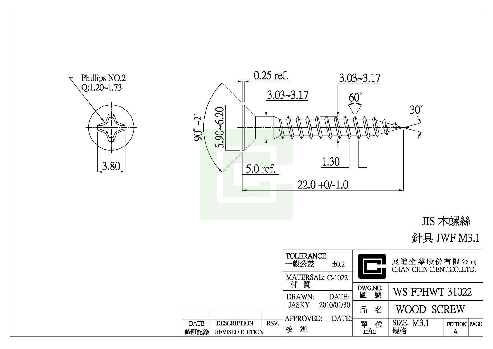 Fwd Screw Wood Screw | 高品質Wood Screw製造商 | 展進企業股份有限公司