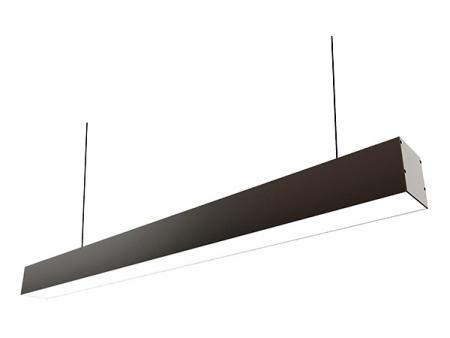 Glare-free suspended LED commerical linear lighting.