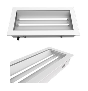 IP65等級背掀式LED無塵室燈具28W,適用精密工程無塵室工作環境。