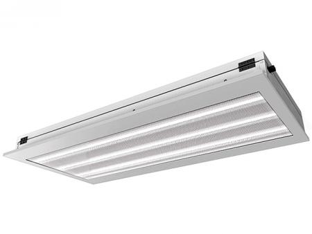 Iluminación de techo para salas blancas LED clase 10000 - Iluminación LED empotrable antipolvo clase 10.000 de alta eficacia luminosa (133 lm/w).