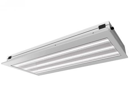 Éclairage de plafond à LED pour salle blanche de classe 10 000 - Éclairage LED encastré anti-poussière de classe 10 000, haute efficacité lumineuse (133 lm/W).