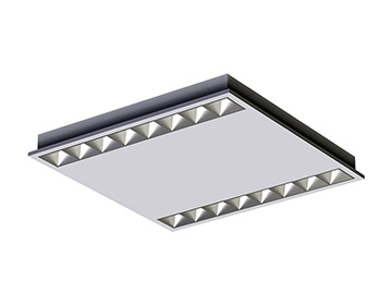 Illuminazione a soffitto a LED certificata a risparmio energetico e illuminazione a feritoie a LED per un'illuminazione a basso abbagliamento.