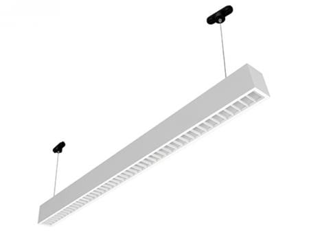 Iluminação de veneziana suspensa LED regulável de alto desempenho - Iluminação linear LED comercial regulável e com eficiência energética (103,6 lm/w).