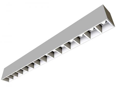 광학 렌즈 50˚ 또는 80˚가 있는 눈부심 방지 LED 루버 천장 조명 - 낮은 눈부심(UGR < 14), 광학 렌즈 50° 또는 80° LED 루버 천장 조명.