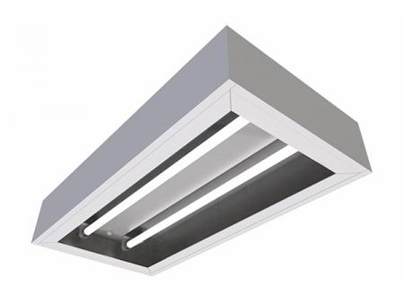 Базовое светодиодное освещение для чистых помещений поверхностного монтажа - Накладное светодиодное освещение для чистых помещений с опускающейся защитной крышкой.