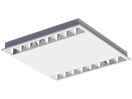 Troffer LED quadrado de alumínio brilhante e baixo brilho (UGC < 14).