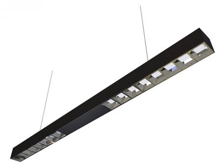 配有LED格柵照明高級節能LED線性平板燈 - 超高效 (130.39 lm/w) LED 線性平板燈具搭配格柵式組合燈具。