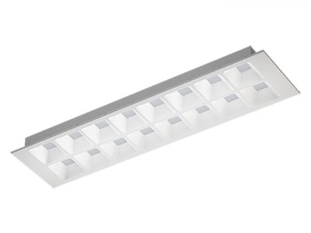 高流明4260lm低眩光16.5節能型1x4嵌入式LED格柵天花板燈具 - 低眩光URG16.5高效率UL94,V-0防火等級辦公室節能格柵型燈具