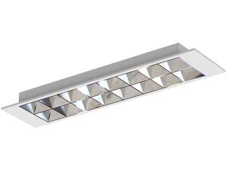 Fényes alumínium tükröződésmentes (UGC < 13) LED-es zsalu irodai világítás.