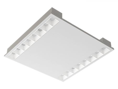 Iluminação de teto LED quadrada embutida flexível de baixo brilho UGR14 - Iluminação de teto LED quadrada flexível UGR14 de baixo brilho, com caixa UL94 V0
