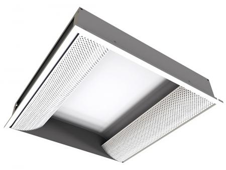 Iluminación de techo LED indirecta para oficinas con chips LED de alta eficiencia - Iluminación LED indirecta empotrada en T-BAR para una iluminación sin reflejos.