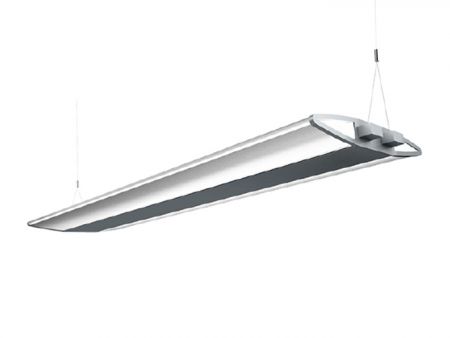 Modern, nagy teljesítményű, ezüst szárnyú függesztett LED lineáris világítás - Egyedi, modern, függesztett LED mennyezeti világítás igényes irodákba