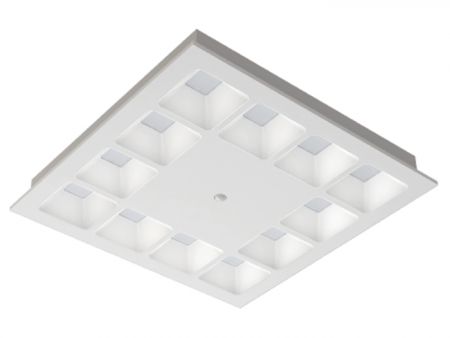 Iluminação de teto com veneziana LED de alto desempenho e baixo brilho com sensor de movimento