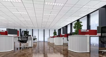 إضاءة سقف مكتب مستطيلة عالية الأداء UGR<16.5