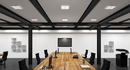 表面安裝式30公分正方13W 18W高效格柵輕鋼架辦公室燈具,適用改裝大樓