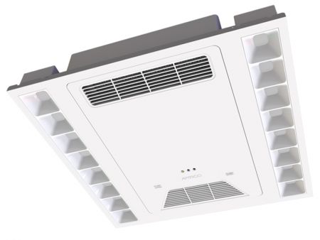 El purificador de aire ANTICO UVC se puede combinar con una iluminación de techo con rejillas de bajo brillo