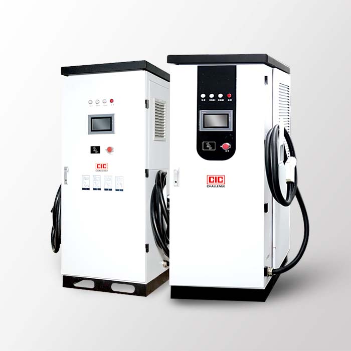 Cargador rápido de corriente continua para vehículos eléctricos (EV Charger), estándar europeo, 1 o 2 pistolas.