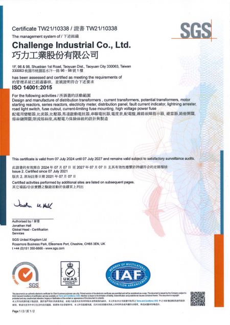 Certificat ISO 14001 - Page 1