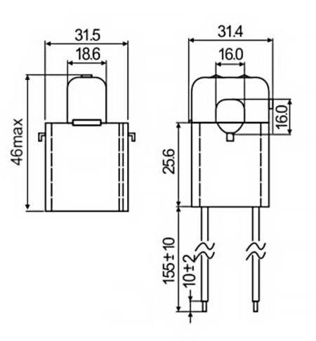 Desenho dos Sensores de Corrente Split-Core Série C16